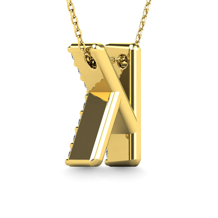 Diamond 1/8 Ct.Tw. Letter K Pendant in 14K Yellow Gold