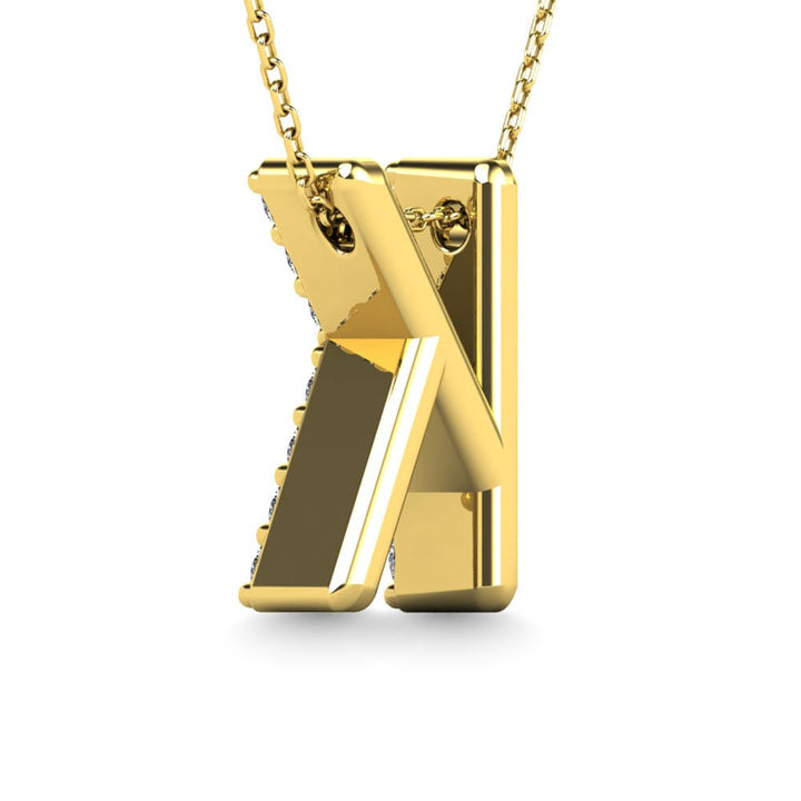 Diamond 1/8 Ct.Tw. Letter K Pendant in 14K Yellow Gold