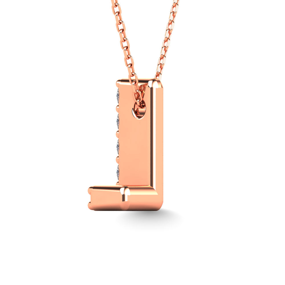 Diamond 1/20 Ct.Tw. Letter L Pendant in 14K Rose Gold