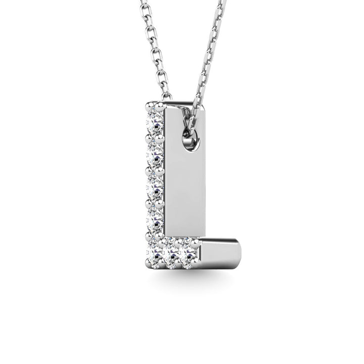 Diamond 1/20 Ct.Tw. Letter L Pendant in 14K White Gold