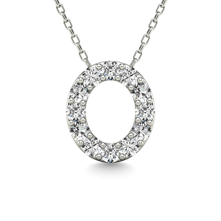 Diamond 1/8 Ct.Tw. Letter O Pendant in 14K White Gold