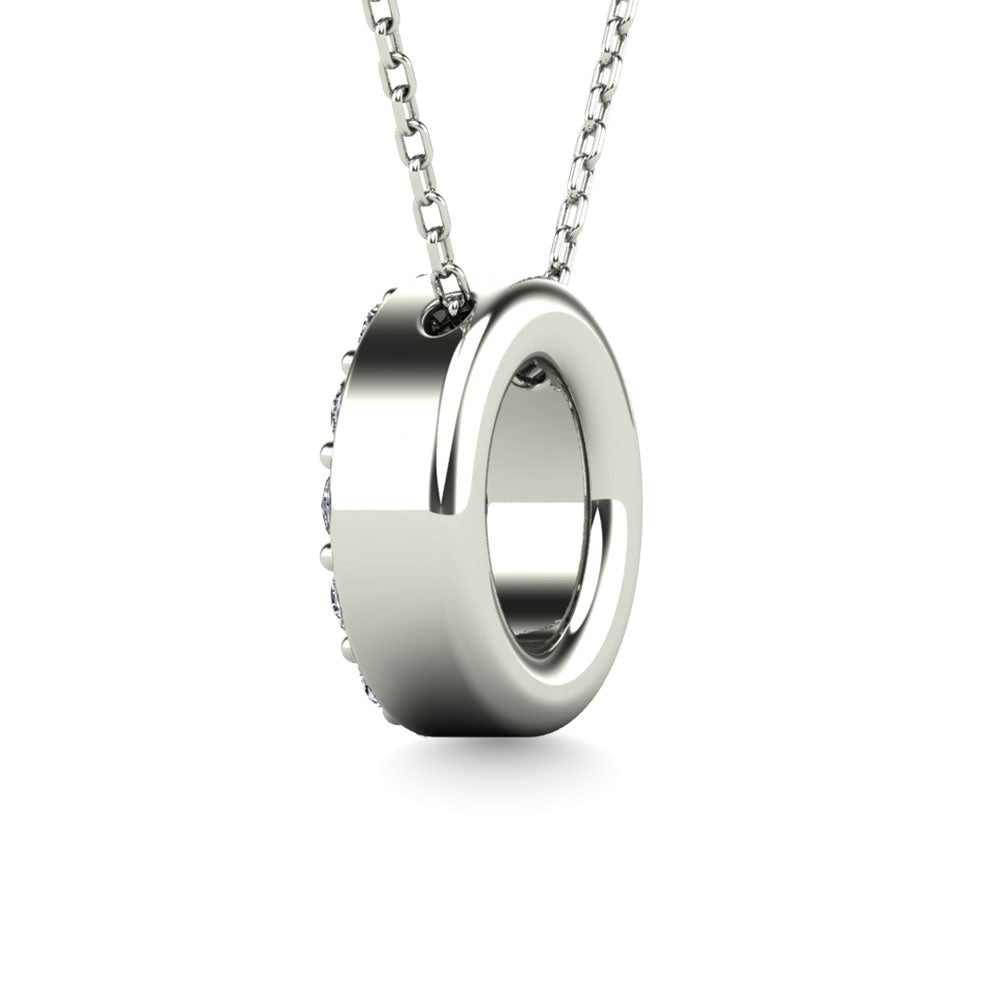 Diamond 1/8 Ct.Tw. Letter O Pendant in 14K White Gold