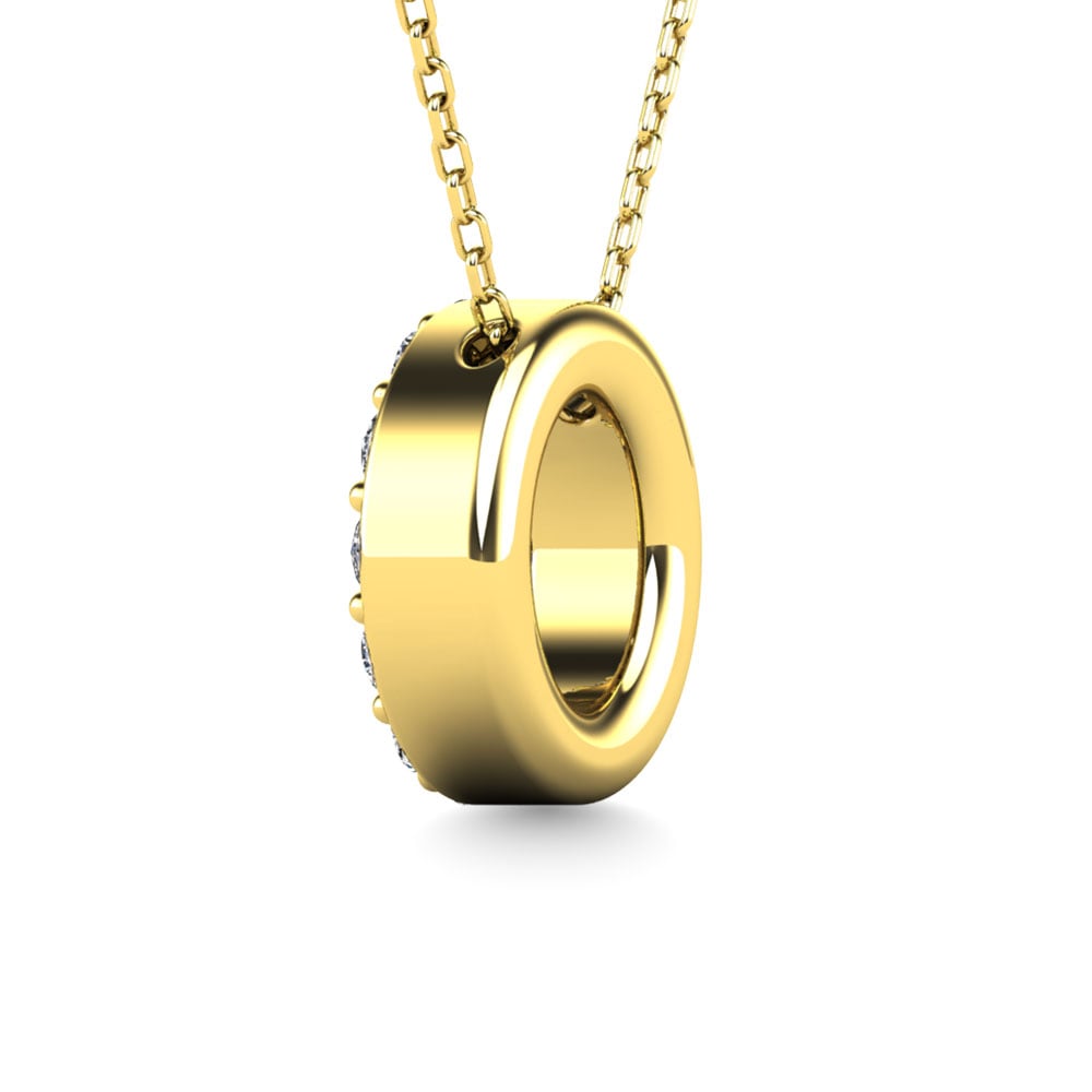 Diamond 1/8 Ct.Tw. Letter O Pendant in 14K Yellow Gold