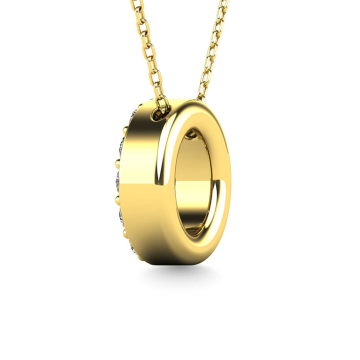 Diamond 1/8 Ct.Tw. Letter O Pendant in 14K Yellow Gold