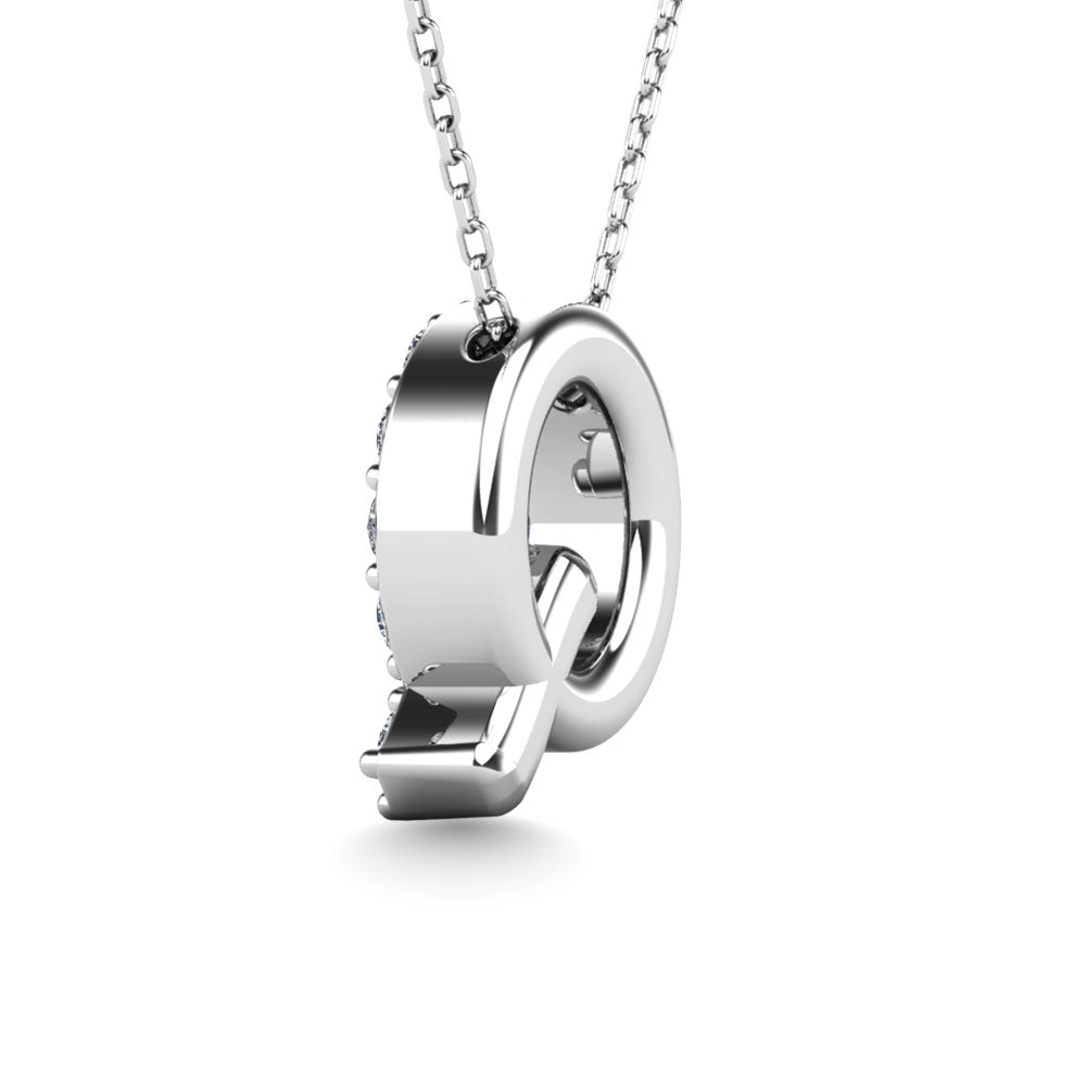 Diamond 1/6 Ct.Tw. Letter Q Pendant in 14K White Gold