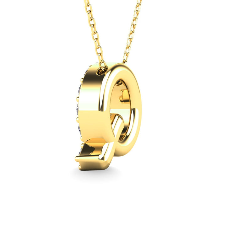 Diamond 1/6 Ct.Tw. Letter Q Pendant in 14K Yellow Gold