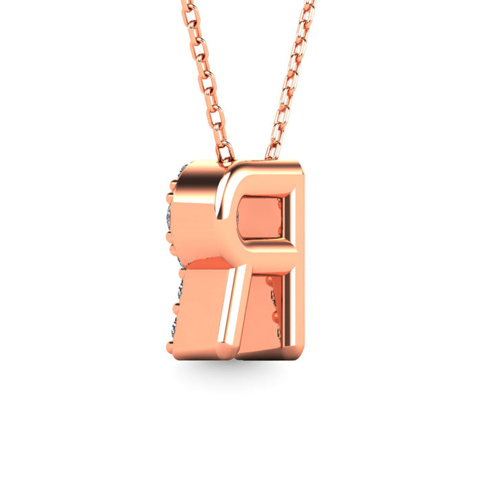Diamond 1/8 Ct.Tw. Letter R Pendant in 14K Rose Gold