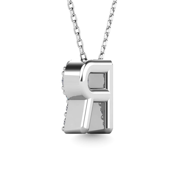 Diamond 1/8 Ct.Tw. Letter R Pendant in 14K White Gold