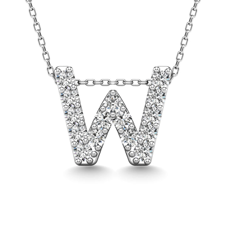 Diamond 1/6 Ct.Tw. Letter W Pendant in 14K White Gold