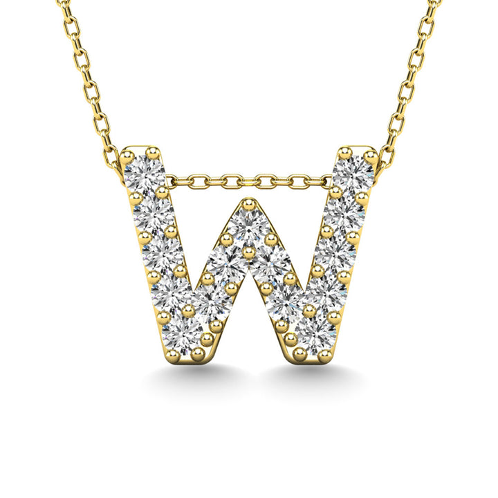 Diamond 1/6 Ct.Tw. Letter W Pendant in 14K Yellow Gold