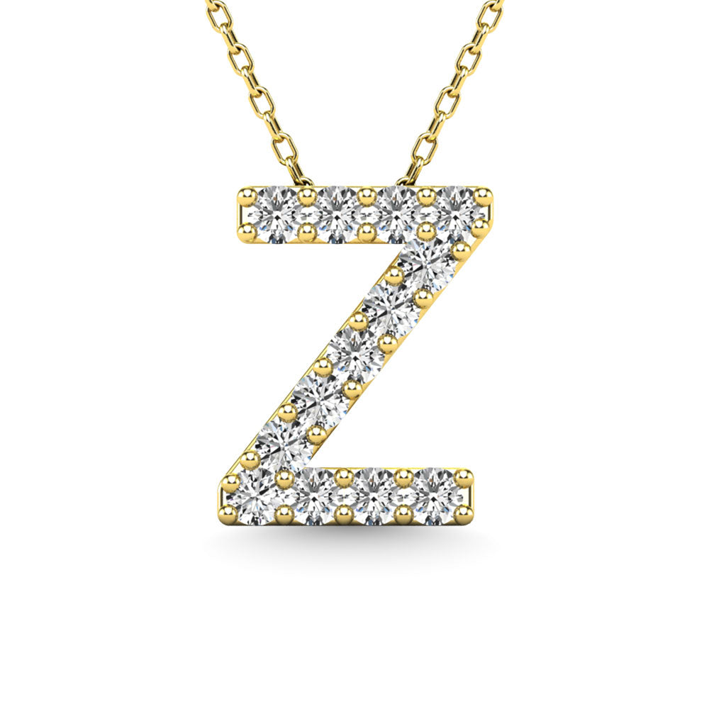 Diamond 1/8 Ct.Tw. Letter Z Pendant in 14K Yellow Gold