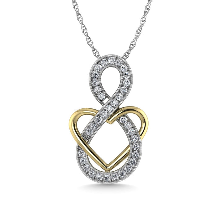 Diamond 1/5 Ct.Tw. Fashion Pendant in 10K Two Tone