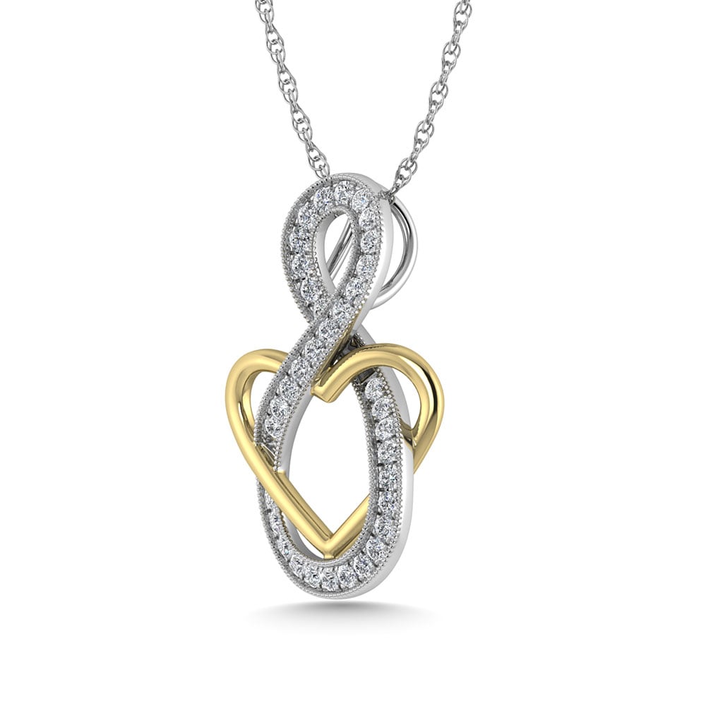 Diamond 1/5 Ct.Tw. Fashion Pendant in 10K Two Tone