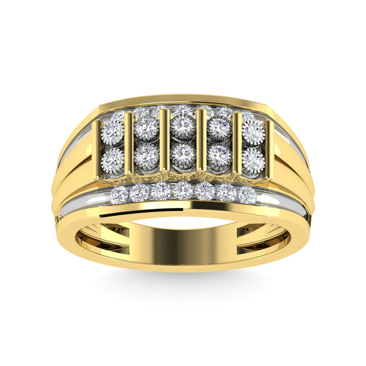 Diamond 1/2 Ct.Tw. Mens Fashion Ring in 10K Yellow Gold