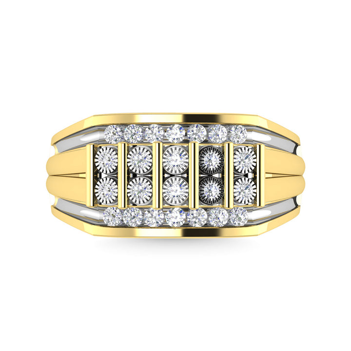 Diamond 1/2 Ct.Tw. Mens Fashion Ring in 10K Yellow Gold