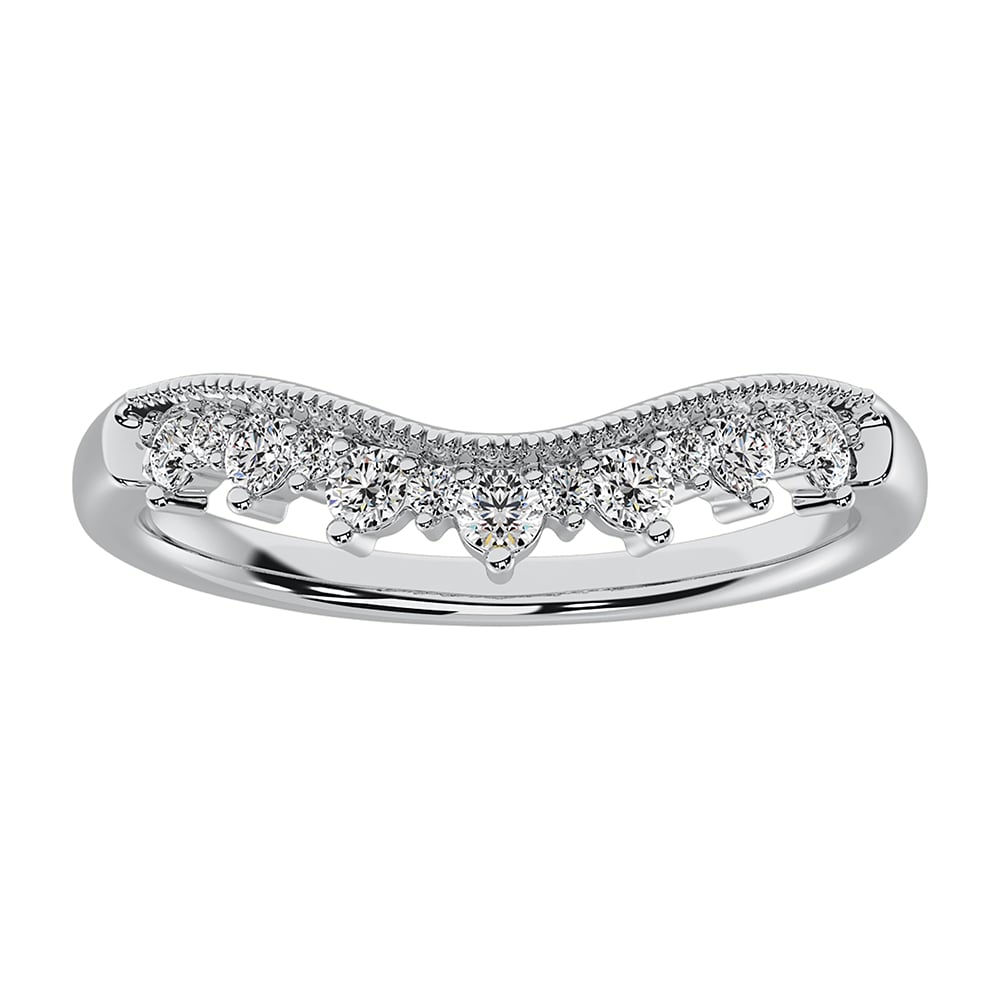 14K White Gold 1/4 Ct.Tw. Diamond Chevron Band