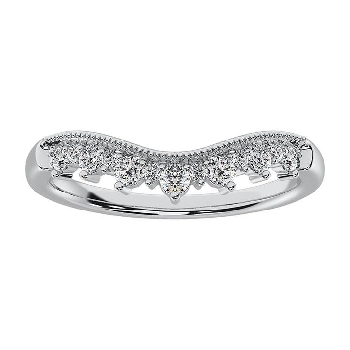 14K White Gold 1/4 Ct.Tw. Diamond Chevron Band