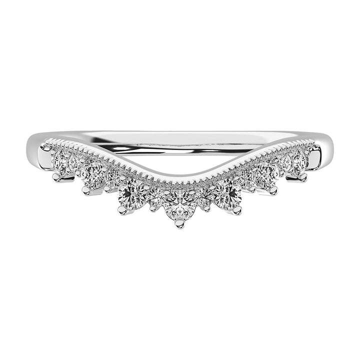 14K White Gold 1/4 Ct.Tw. Diamond Chevron Band