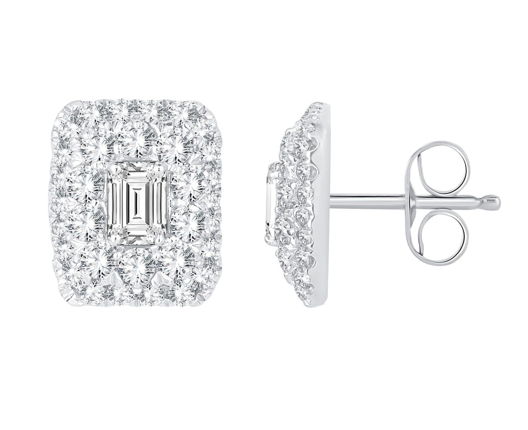 Brilliant Lab Diamond Earrings in 14k White Gold