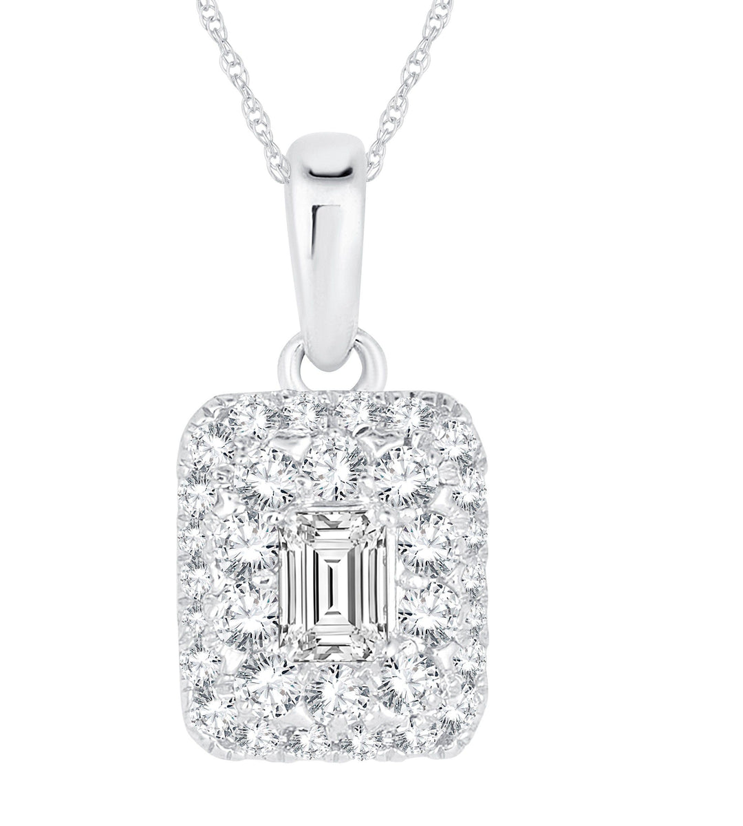 Chic 14k White Gold 0.50ct Lab Diamond Pendant for Her