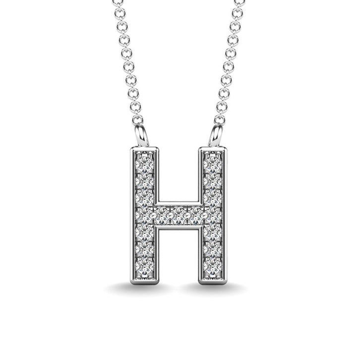 Diamond 1/20 Ct.Tw. Letter H Pendant in 10K White Gold