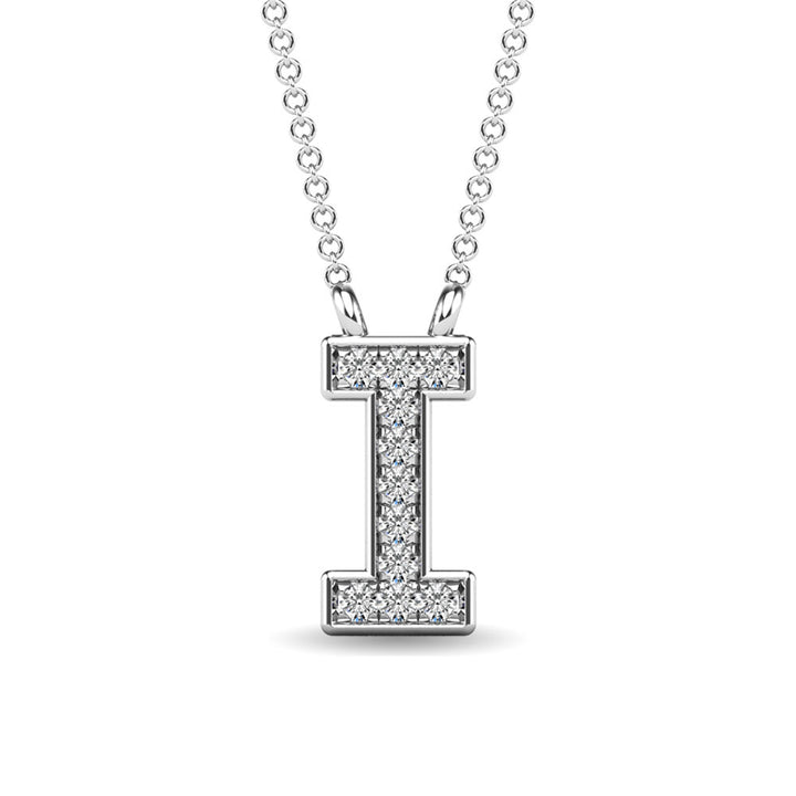 Diamond 1/20 Ct.Tw. Letter I Pendant in 10K White Gold
