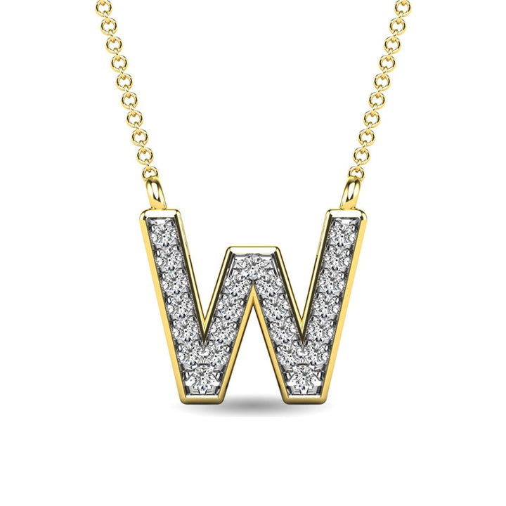 Diamond 1/20 Ct.Tw. Letter W Pendant in 10K Yellow Gold