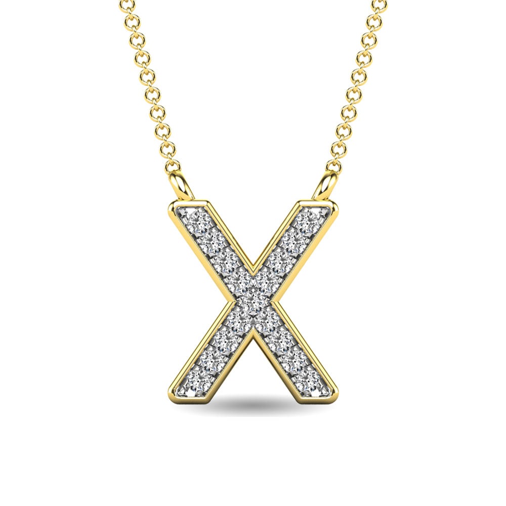 Diamond 1/20 Ct.Tw. Letter X Pendant in 10K Yellow Gold