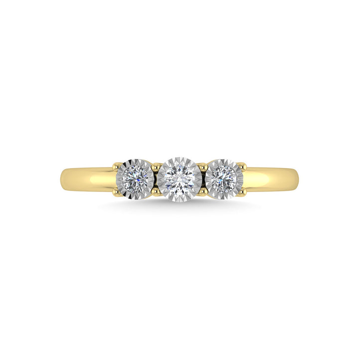 Diamond 1/20 Ct.Tw. Triology Ring in 10K Yellow Gold