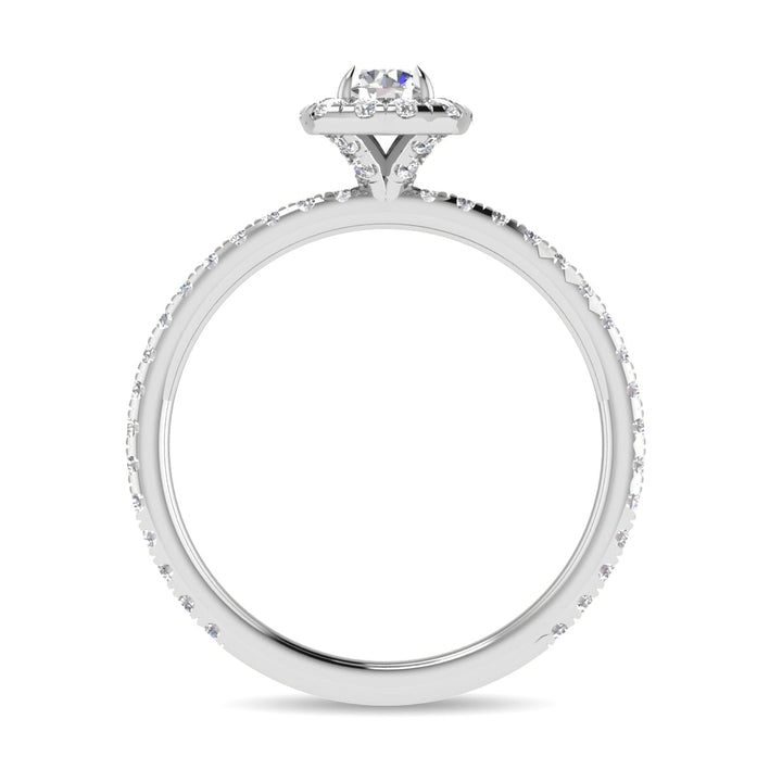 Diamond 3/4 Ct.Tw. Cushion Shape Engagement Ring in 14K White Gold