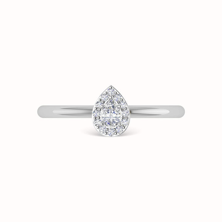Diamond 1/3 Ct.Tw. Round and Princess Cut Engagement Ring in 14K White Gold