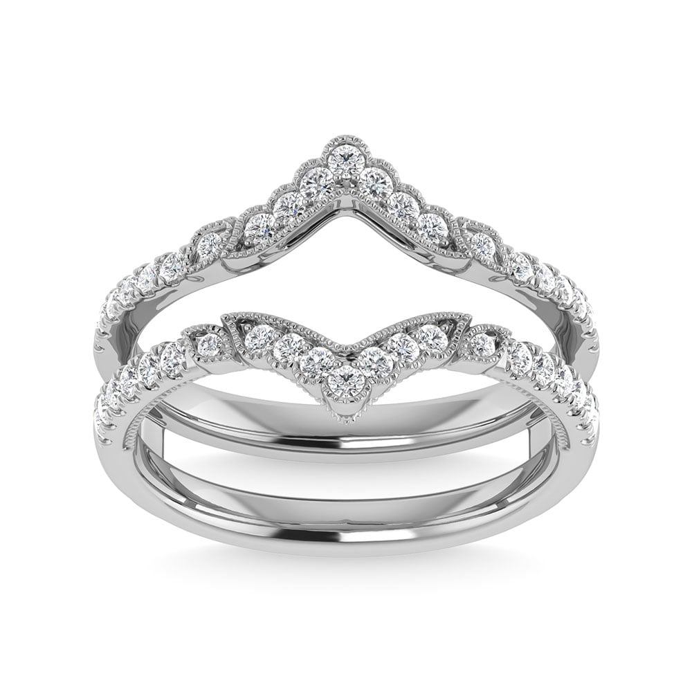 Diamond 3/8 Ct.Tw. Curve Guard Ring in 14K White Gold