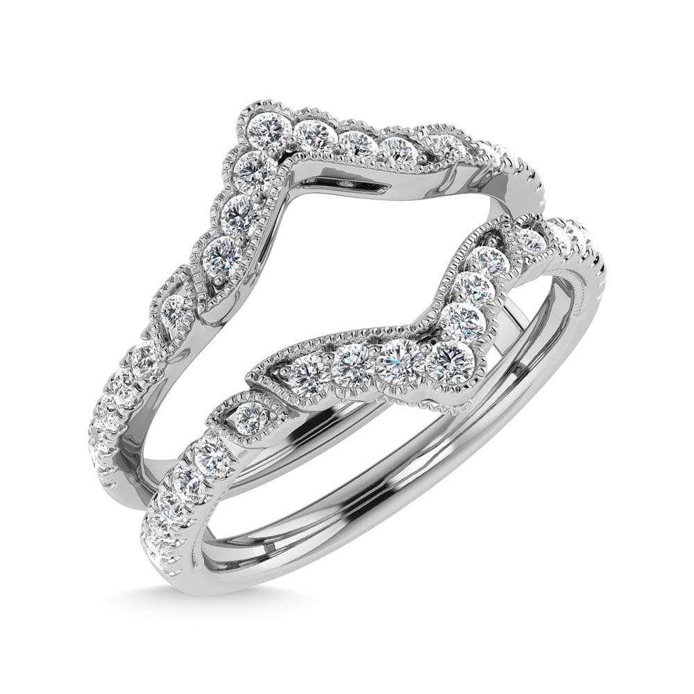 Diamond 3/8 Ct.Tw. Curve Guard Ring in 14K White Gold