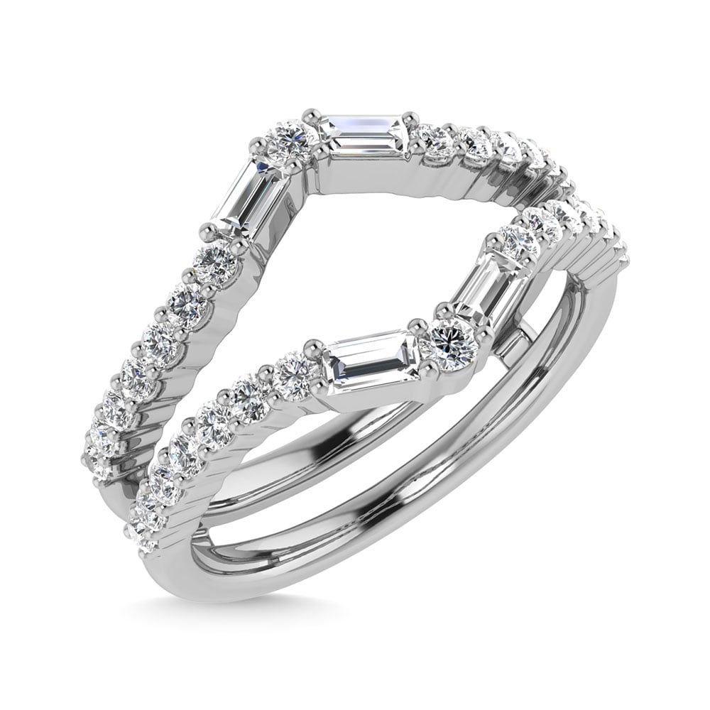 Diamond 3/8 Ct.Tw. Curve Guard Ring in 14K White Gold
