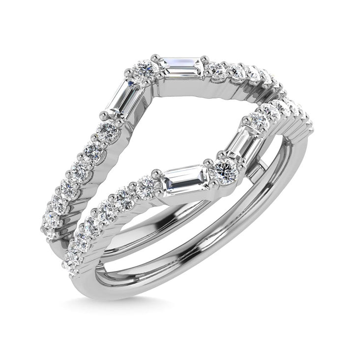 Diamond 3/8 Ct.Tw. Curve Guard Ring in 14K White Gold