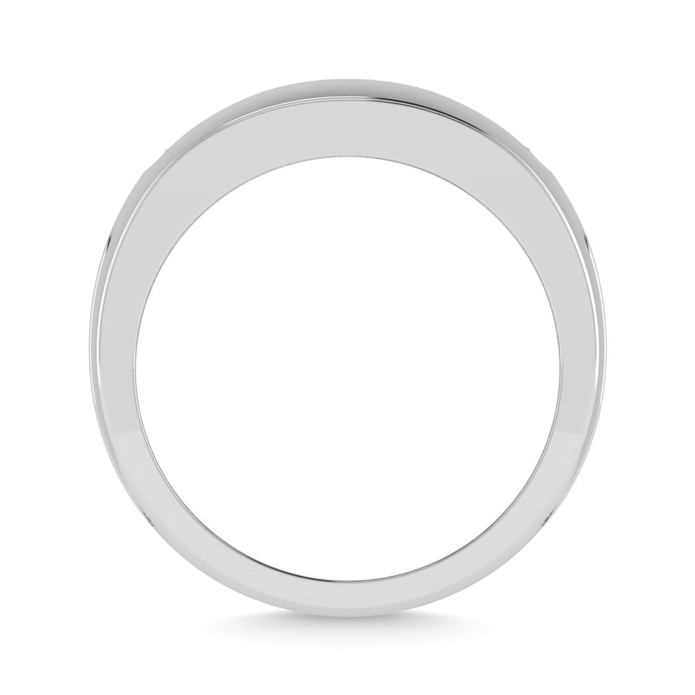 Diamond 1 Ct.Tw.Mens Wedding Band in 14K White Gold