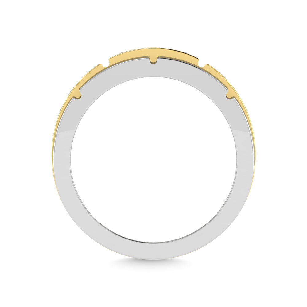 Diamond 1/2 Ct.Tw.Mens Wedding Band in 14K Two Tone Gold