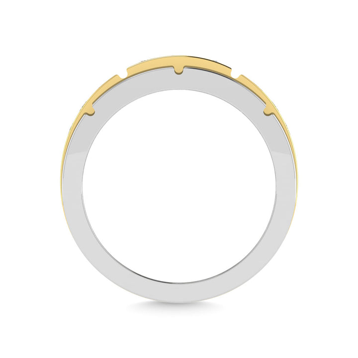Diamond 1/2 Ct.Tw.Mens Wedding Band in 14K Two Tone Gold