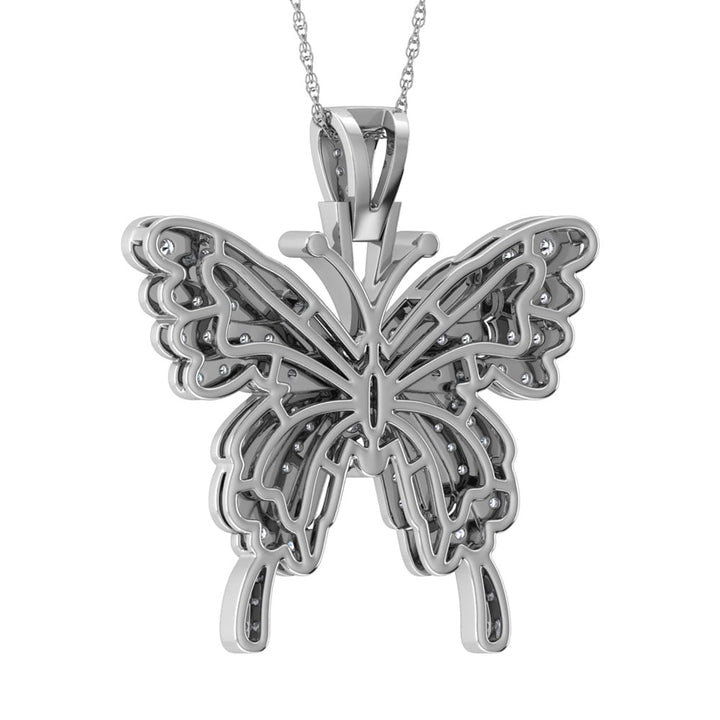 Diamond  5/8 Ct.Tw. Butterfly Pendant in 10K White Gold