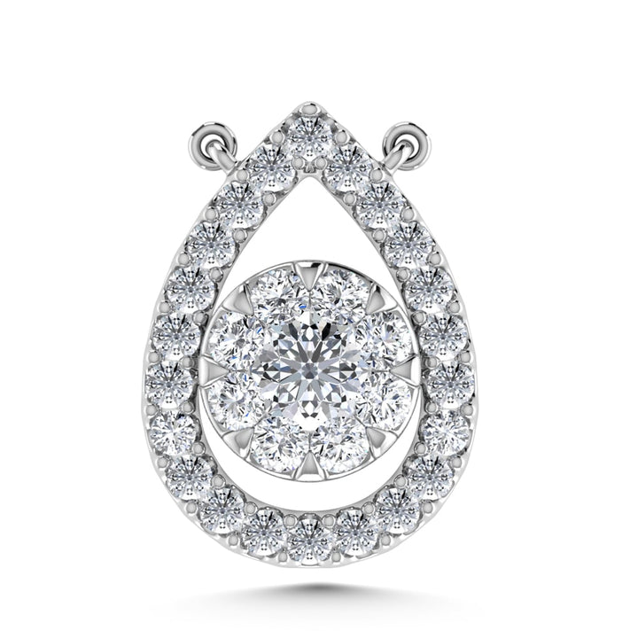 14K White Gold 1/3 Ct.Tw. Diamond Pear Shape Necklace