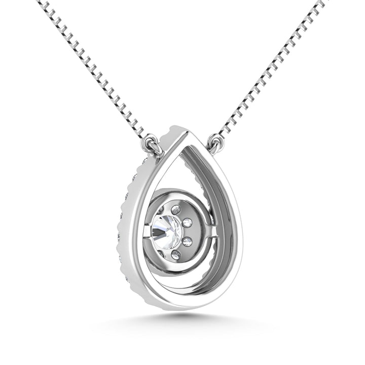 14K White Gold 1/3 Ct.Tw. Diamond Pear Shape Necklace