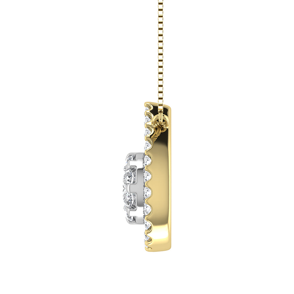 14K Yellow Gold 1/3 Ct.Tw. Diamond Pear Shape Necklace