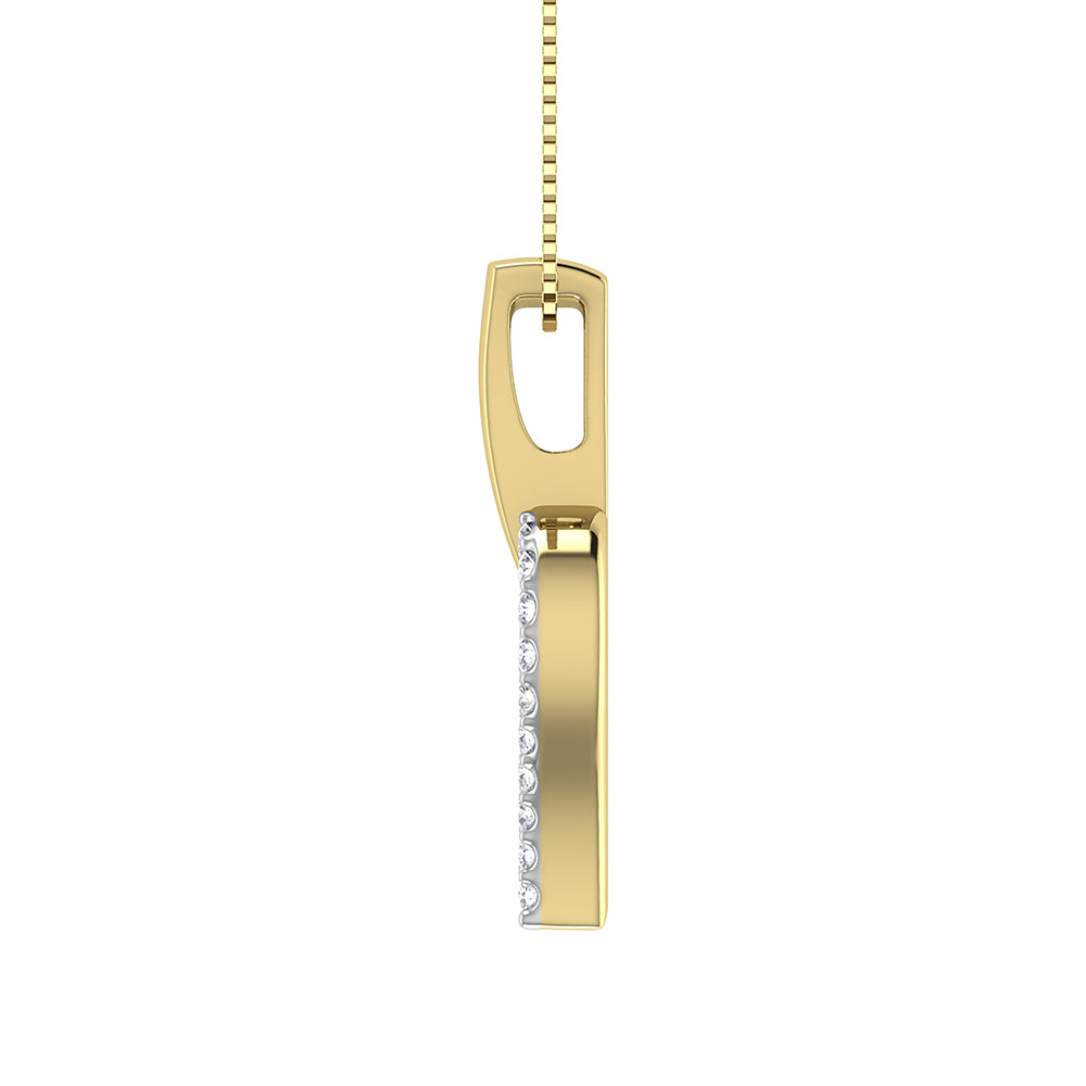 10K Yellow Gold 1/10 Ct.Tw. Diamond Heart Pendant