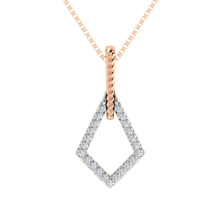 10K Two Tone Gold 1/10 Ct.Tw. Diamond Fashion Pendant