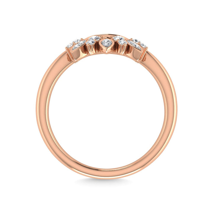 Diamond 1/8 Ct.Tw. Curve Band in 14K Rose Gold