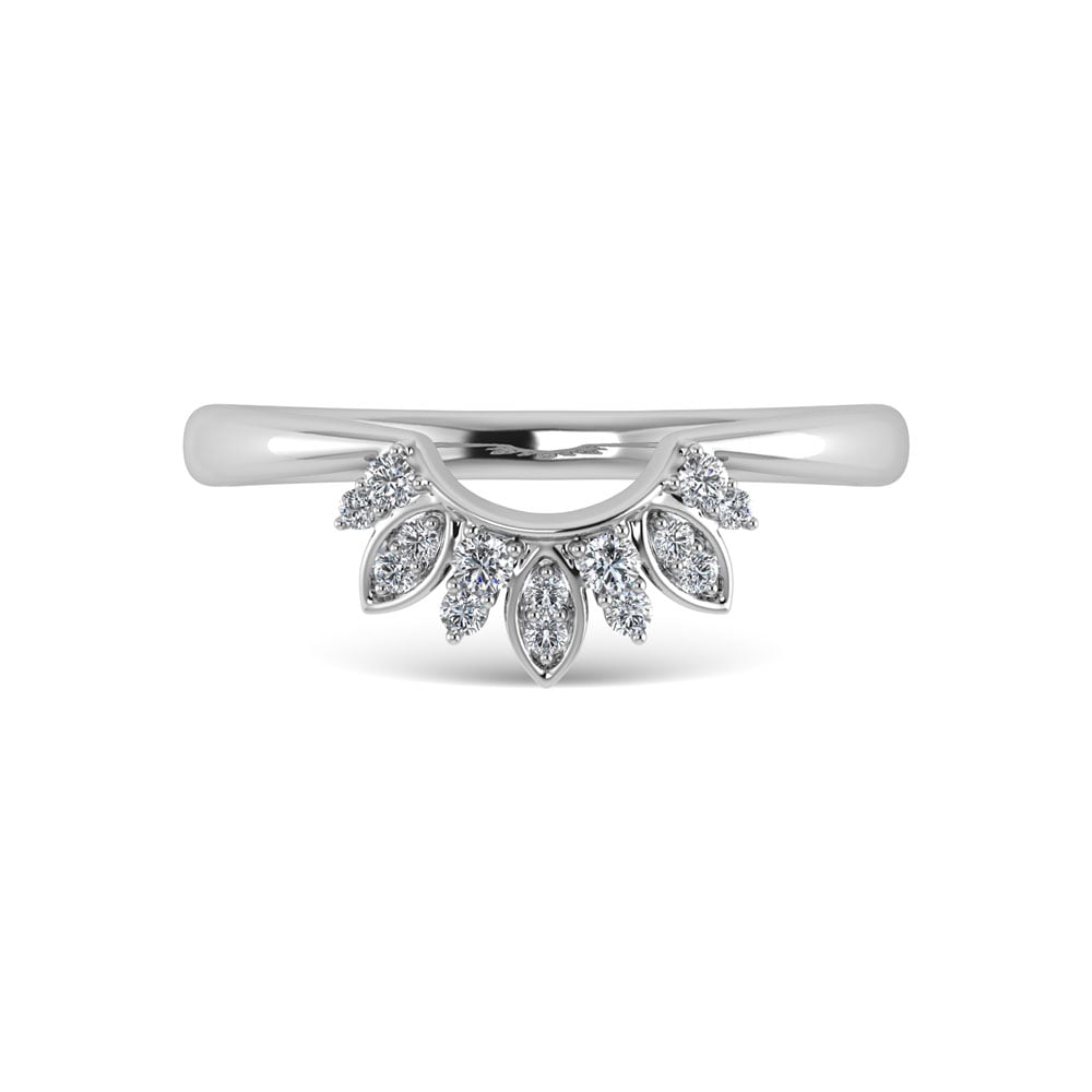 Diamond 1/8 Ct.Tw. Curve Band in 14K White Gold