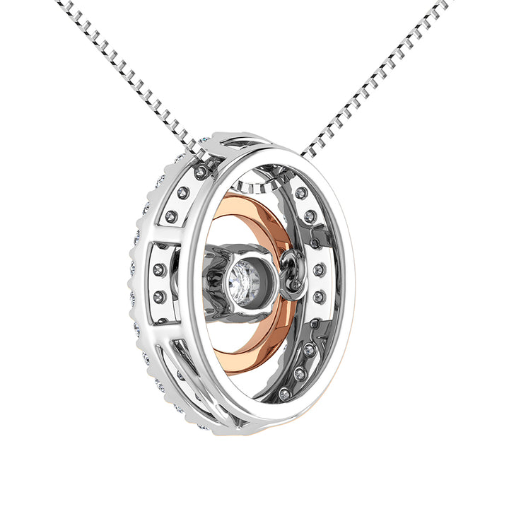 10K Two Tone 1/5 Ct Ct.Tw. Diamond Oval Shape Shimmering Pendant