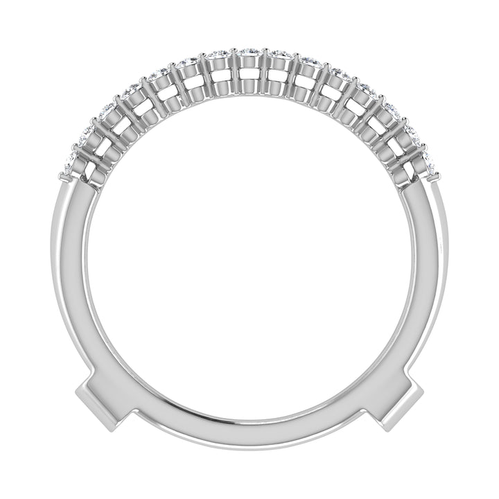 10K White Gold 1/4 Ct.Tw. Diamond Chevron Guard Ring