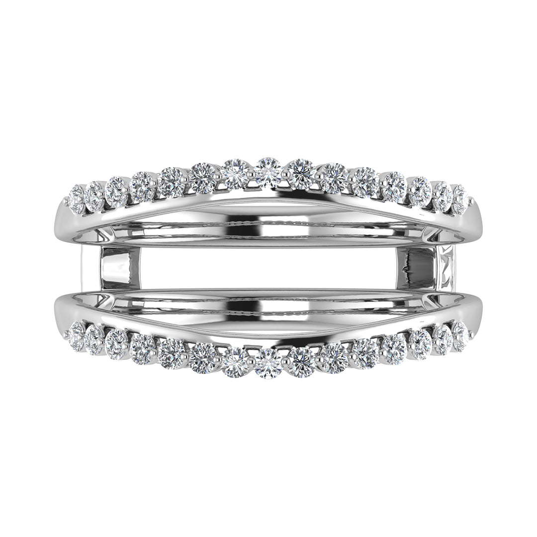 14K White Gold 1/2 Ct.Tw. Diamond Chevron Guard Ring