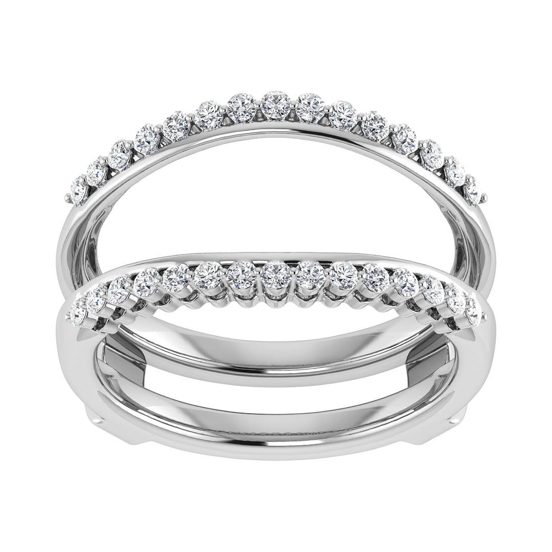 14K White Gold 1/2 Ct.Tw. Diamond Chevron Guard Ring